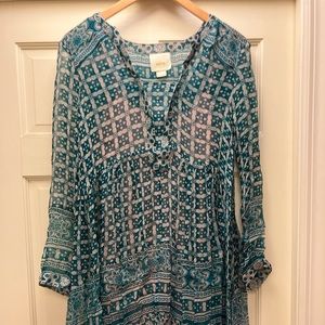 Gorgeous Teal Patterned Dress